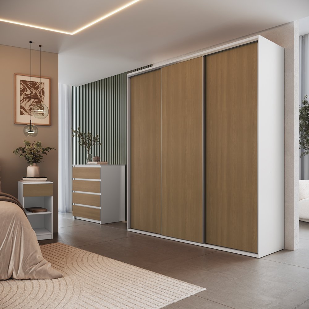 Guarda-Roupa Rudnick Casal Versat 2030G - 6 Gavetas - 3 Portas De